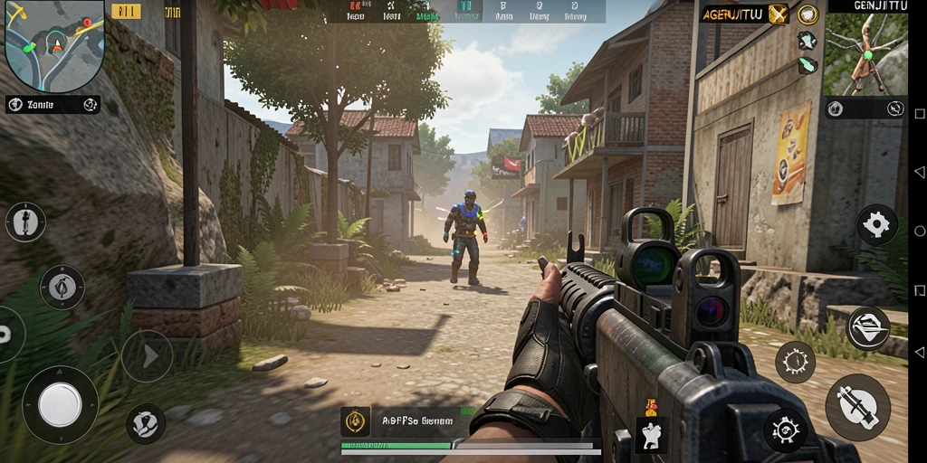 Tampilan gameplay seru di AGENJITU dengan aksi menegangkan.