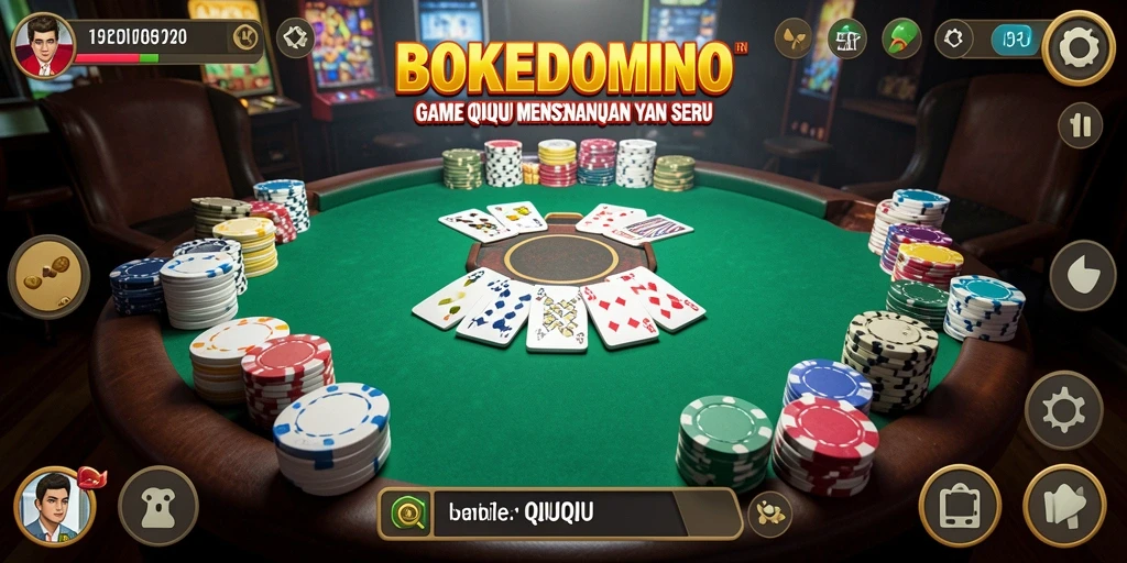 Tampilan gameplay seru BOKEDOMINO saat bertanding QiuQiu.