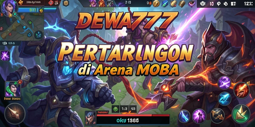Screenshot permainan DEWA777 menampilkan aksi seru dalam pertandingan MOBA.