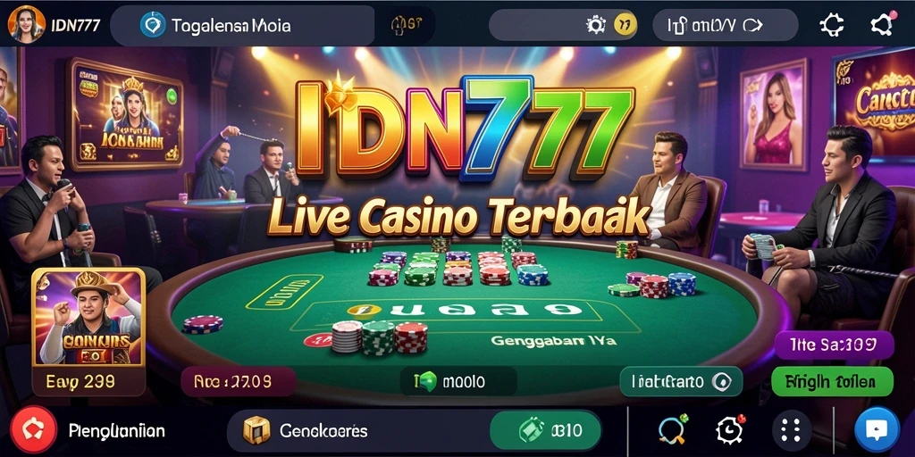 Screenshot game IDN777 yang menunjukkan dealer dan pemain dalam aksi Live Casino.