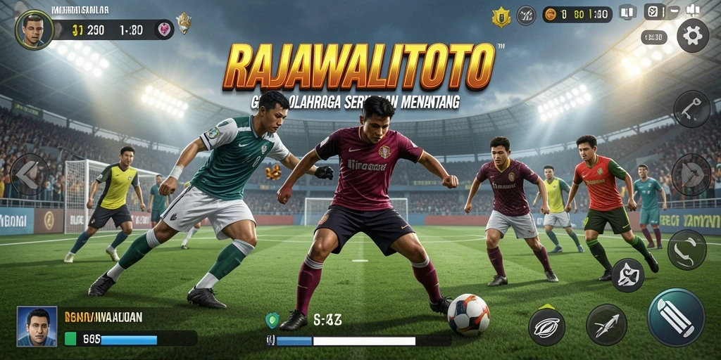 Tampilan gameplay seru dari RAJAWALITOTO yang menggambarkan aksi olahraga.