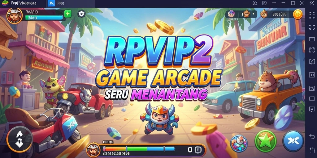 Tampilan menarik dari gameplay RPVIP2 yang penuh warna.