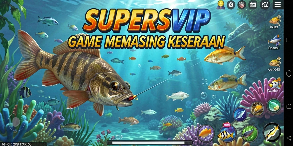 Tampilan gameplay <strong>SUPERSVIP</strong> yang seru dalam aktivitas memancing.